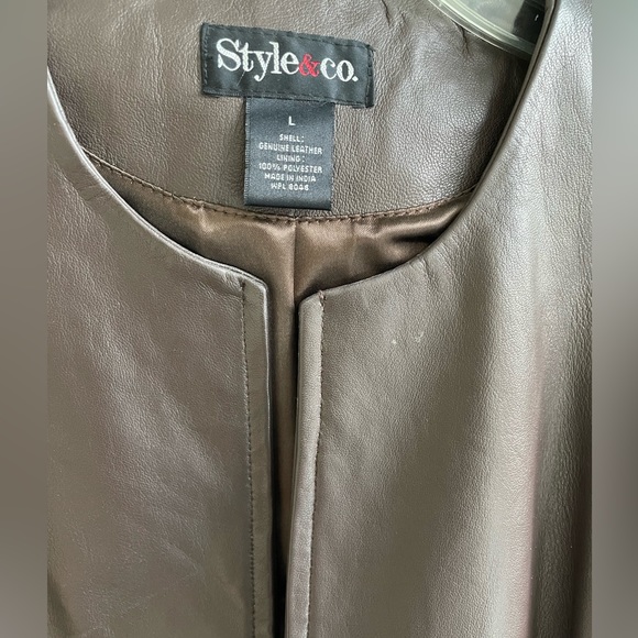 Style & Co Leather Jacket - Picture 3 of 8